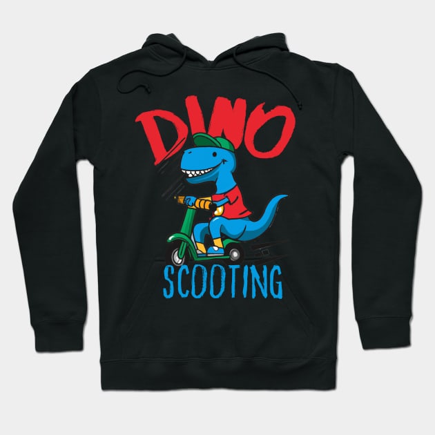 Funny E-Scooter, Dino Driving Scooter Hoodie by maxdax